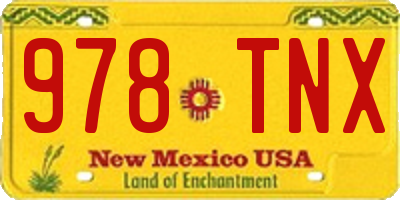 NM license plate 978TNX