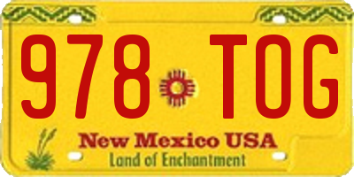 NM license plate 978TOG