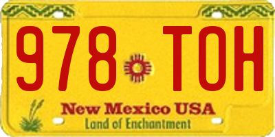 NM license plate 978TOH