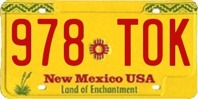 NM license plate 978TOK