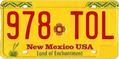 NM license plate 978TOL