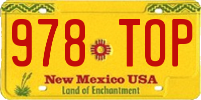 NM license plate 978TOP