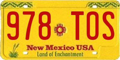 NM license plate 978TOS
