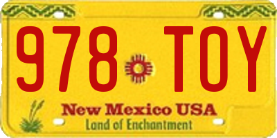 NM license plate 978TOY