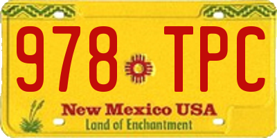 NM license plate 978TPC