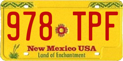 NM license plate 978TPF