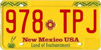 NM license plate 978TPJ
