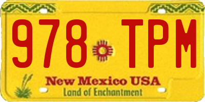 NM license plate 978TPM