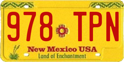 NM license plate 978TPN