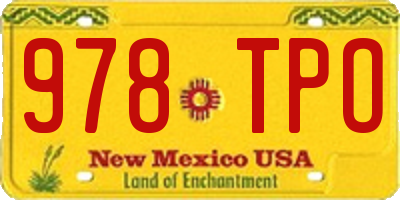 NM license plate 978TPO