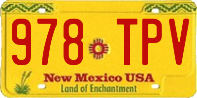 NM license plate 978TPV