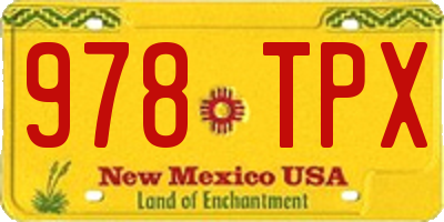 NM license plate 978TPX
