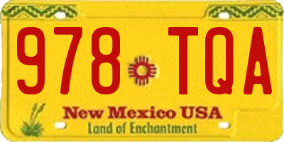 NM license plate 978TQA