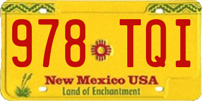NM license plate 978TQI