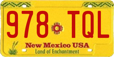 NM license plate 978TQL