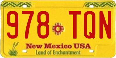 NM license plate 978TQN