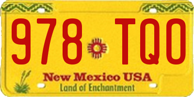 NM license plate 978TQO