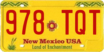 NM license plate 978TQT
