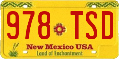 NM license plate 978TSD