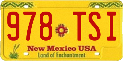 NM license plate 978TSI
