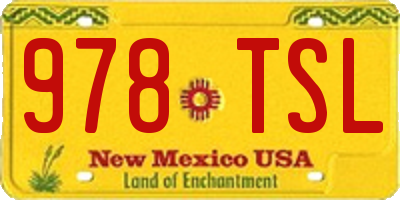 NM license plate 978TSL