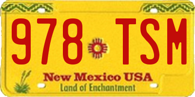 NM license plate 978TSM