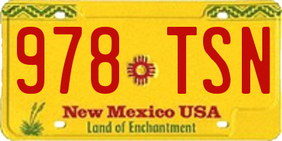 NM license plate 978TSN