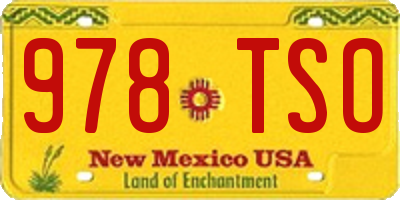 NM license plate 978TSO