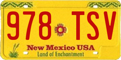 NM license plate 978TSV