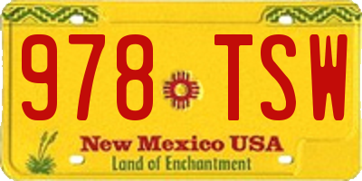 NM license plate 978TSW