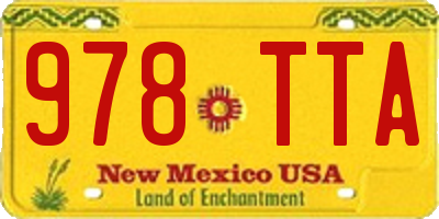 NM license plate 978TTA
