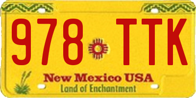 NM license plate 978TTK