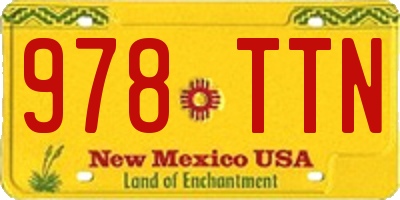 NM license plate 978TTN