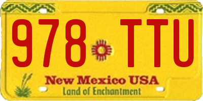 NM license plate 978TTU