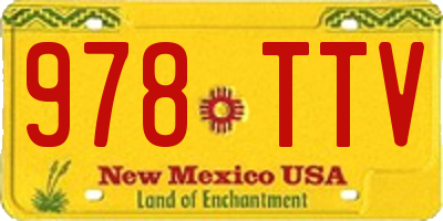NM license plate 978TTV
