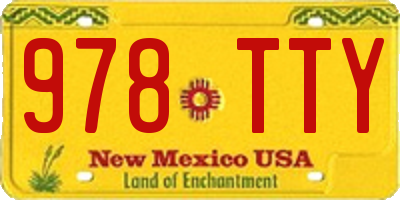NM license plate 978TTY