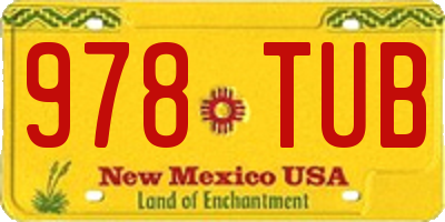 NM license plate 978TUB