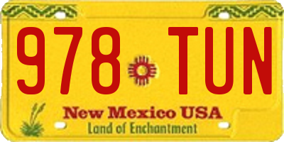 NM license plate 978TUN