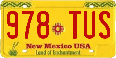 NM license plate 978TUS