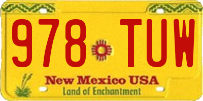 NM license plate 978TUW