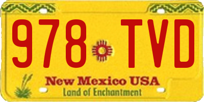 NM license plate 978TVD