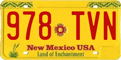 NM license plate 978TVN