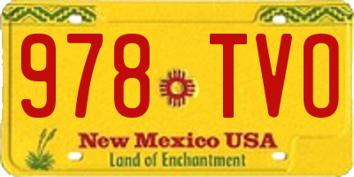 NM license plate 978TVO
