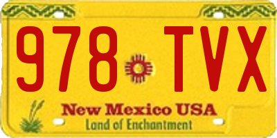 NM license plate 978TVX