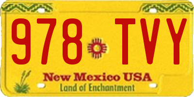 NM license plate 978TVY