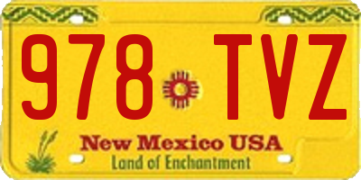 NM license plate 978TVZ