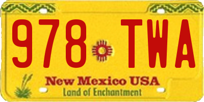 NM license plate 978TWA