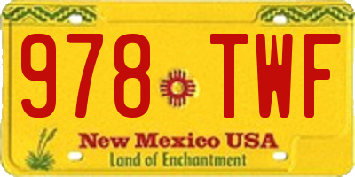 NM license plate 978TWF