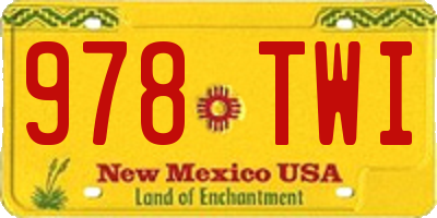 NM license plate 978TWI