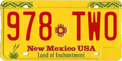 NM license plate 978TWO